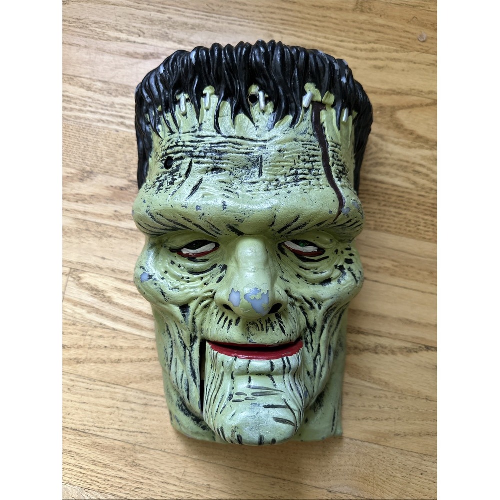 Vtg Gemmy FRANKENSTEIN Animated Monster Door Greater, Sings Who Can It Be Now